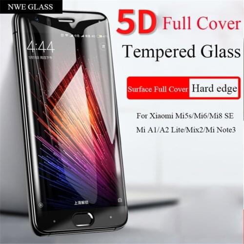 2pcs 5D Full Cover Tempered Glass For Xiaomi Mi A1 Mi A2 Lite Mi 5X 6X Screen Protector For Xiaomi Mi8 Mi8 SE Mi6 Mi5s Mix2 Mi
