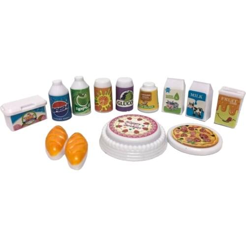 NK 13 pcs Doll Accessories Miniature Pretend Toy Mini Play Birthday Party Simulation Food For Barbie Doll DIY Accessories 9X