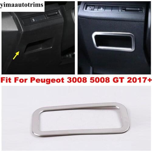 Accessories Main Drive Glove Storage Box Handle Cover Trim For Peugeot 3008 3008GT 2017 2018 2019 2020 2021 Stainless Steel