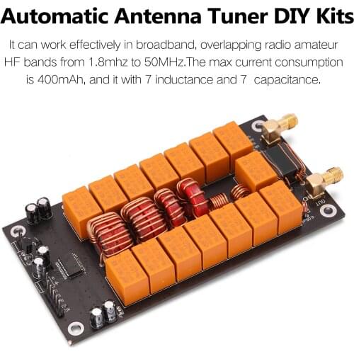 ATU-100 DIY Kits 1.8-50MHz Automatic Antenna Tuner + OLED Firmware Programmed Amplifier Receiver Accessory