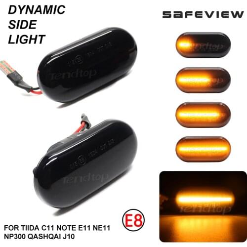 Car Dynamic Blinkers LED Turn Signal Side Marker Lamp For Nissan Tiida C11 Note E11 NE11 Micra K12 NP300 Navara D40 Qashqai J10