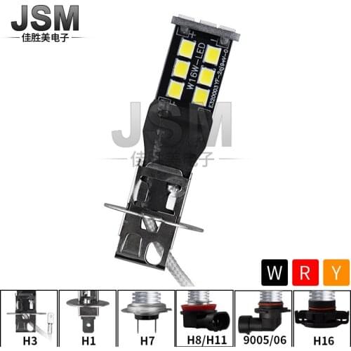 Automobile Led Fog Lamp H1 H3 2835 15smd W16w Decoding High Power Front Fog Lamp Anti Fog Lamp Car Accesories 12v Led