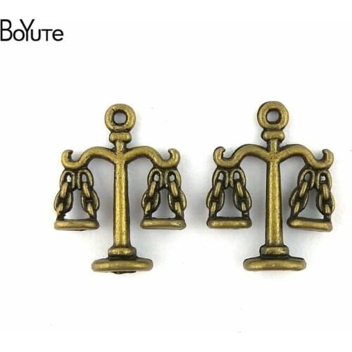 BoYuTe (50 Pieces /lot) 23*19MM Antique Bronze Plated Vintage Metal Zinc Alloy Balance Pendant Diy Jewelry Findings & Components