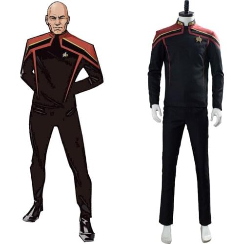 Trek Jean-Luc Picard Costume Uniform Coat Pants Full Set Outfit Halloween Costumes