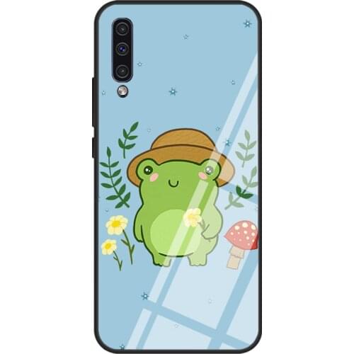 Frog Mushroom Aesthetic Cottagecore For Samsung A21S A20e A10 A20 A30 A50 A70 A31 A51 A71 A12 A52 A72 A32 Tempered Glass Case
