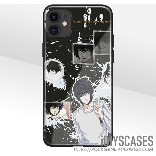 L Death Note Anime Glass Soft Silicone Phone Case FOR IPhone SE 6s 7 8 Plus X XR XS 11 12 Mini Pro Max Sumsung Cover Shell