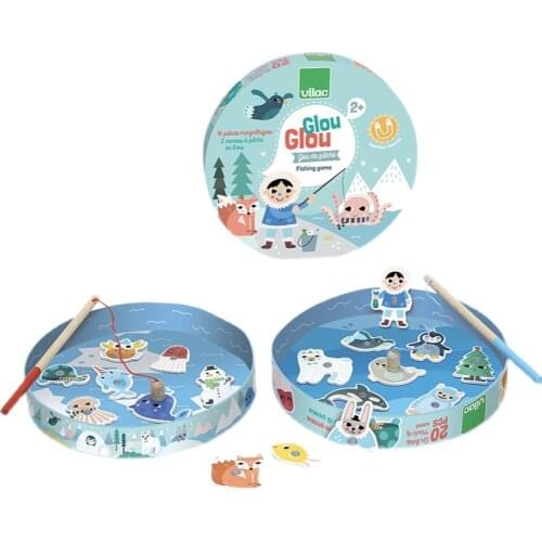 Wooden Toy Polar Fishing Game Wooden Childrens Educational Board Game Parent-Child Interaction Toys Double Magnetic Force