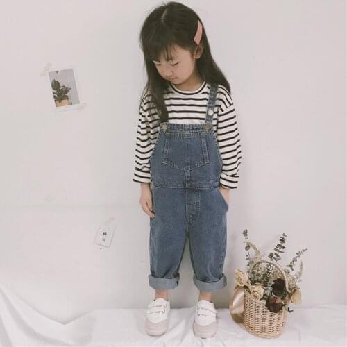 Baby Boys Girls Jeans Overalls Toddler Kids Denim Rompers Casual Bebe Jumpsuit Children Long Pants BC877