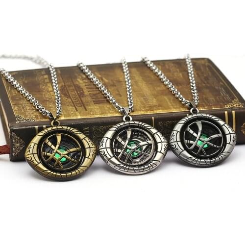 Marvel Avengers Infinity War Character Doctor Strange Alloy Crystal Rotatable necklace Action Figure for Gift