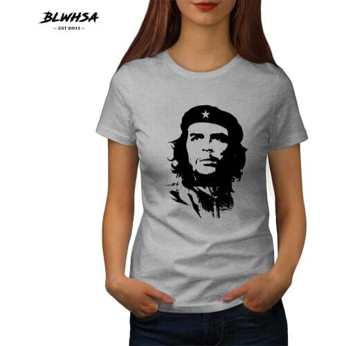 BLWHSA Che Guevara Printed T Shirt Women Summer Short Sleeve Cotton Funny T-Shirt For Lady Top Tee Hipster Cool Women Clothing