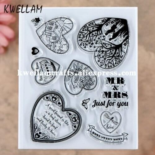 Heart MR MRS Just for you SWEET HOME Scrapbook DIY photo cards rubber stamp clear stamp transparent stamp 8.5x10.5cm KW8092515