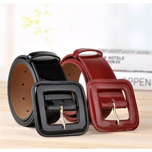 Jovivi Women High Waist Patent Belt PU Leather Vintage Retro Cinch Corset Waistband 1950s Buckle Fashion Casual Cosplay Belt 1pc