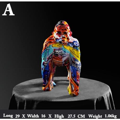 Creative Painted Graffiti Colorful Gorilla Creative Decoration Crafts Home Entrance Wine Cabinet TV Cabinet Decoration Gift