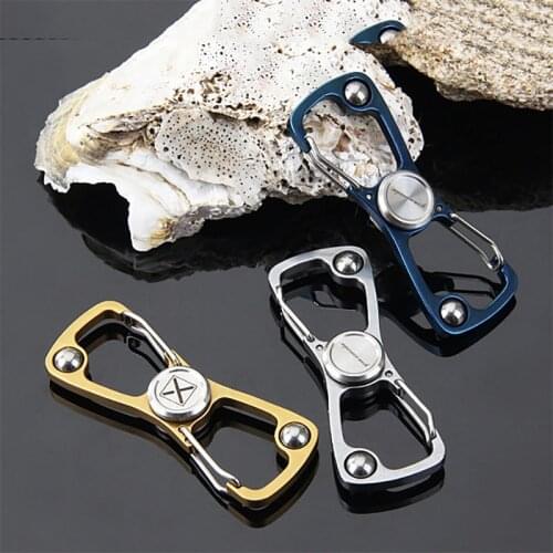 Multifunction Gyro Finger Spinner Fidget Metal Hand Spinner Carabiner Key Chain Autism Anxiety Stress Relief Focus Toys