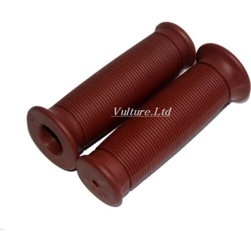 Biltwell Kung Fu Motorcycle Grips Chocolate Brown 22mm Bars 7/8" Retro Old