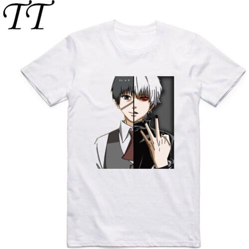Asian Size Men Women Printing Japanese Anime Tokyo Ghoul T-shirt Summer Casual O-Neck Short Sleeves Ken Kaneki T-shirt HCP4089