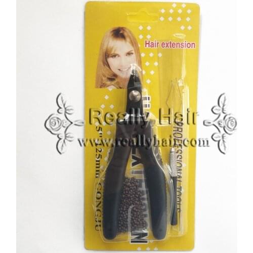 NanoRings hair extension tool kits(500/200pcs Nano rings+1pcs Nano plier+1 pcs NanoRings multifunctional needle)
