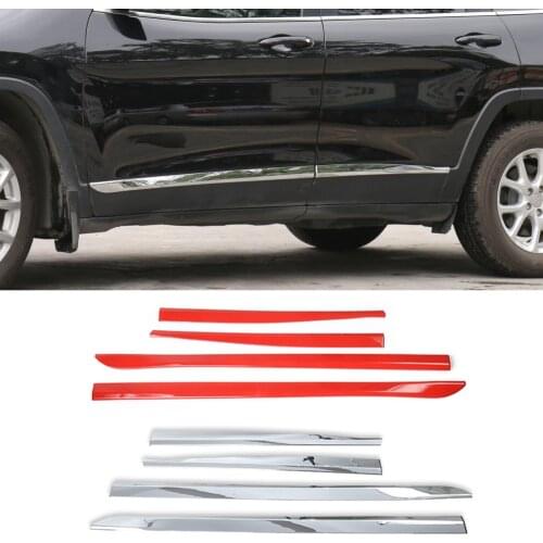 Chrome ABS Exterior Body Side Door Molding Strips Decorative Moulding Trim for Jeep Cherokee 2014-2021 Car Accessories