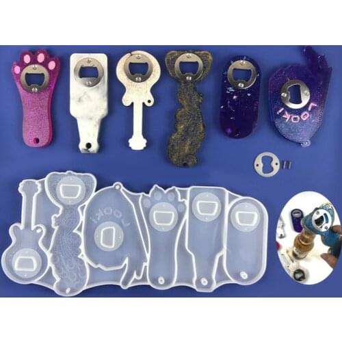 Resin Mold Beer Spanner Bottle Opener for DIY Crystal Epoxy Dry Mirror Silicone Mold For DIY Crafts Decor Making Tool