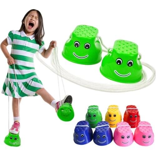 Outdoor Plastic Balance Training Jumping Stilts Shoes Cute Smile Face Children Kids Walker Toy Monster Feet Fun & Sports YH-001