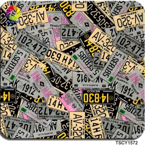 Free shipping TSCY1572 0.5mX2m/10m car License plate hydro dipping film water transfer hydrographic film