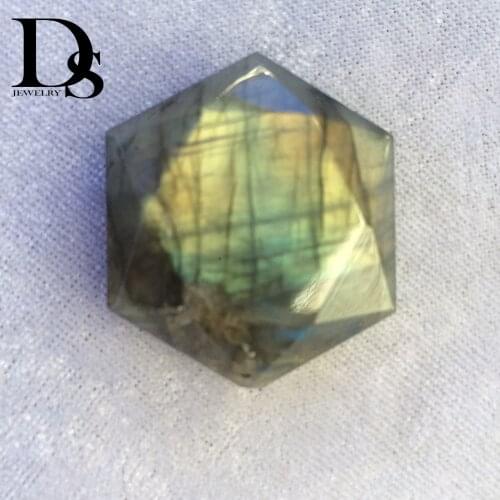 Natural Labradorite Hexagram Pendant Crystals Quartz Pendants Moonstone Tumble Stones Pendulum Woman Jewelry Necklace With Hole