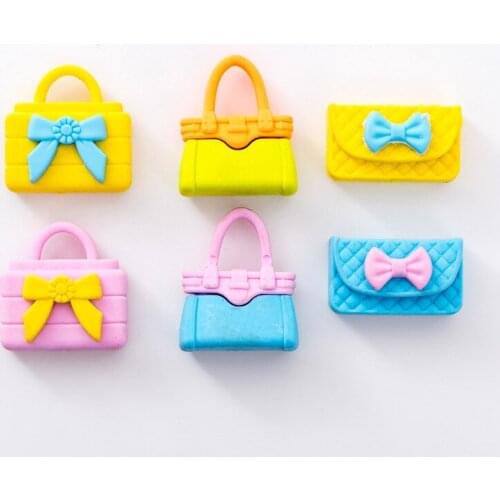 36pcs Kawaii Eraser Fashion Creative Handbag Erasers for Girls Student Gift Prizes for Kids School Stationery Supplies Christmas