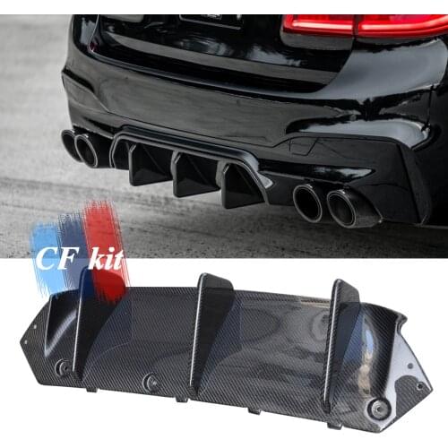 CF kit Carbon Fiber Rear Diffuser Spoiler For BMW 5 Series F90 M5 Rear Lip Bumper 2019 UP