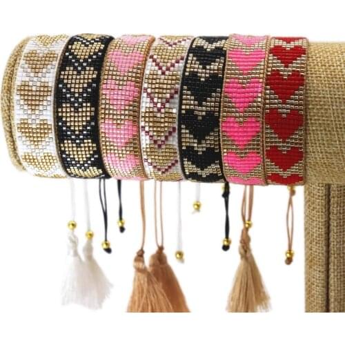 BLUESTAR 2021 MIYUKI Fashion Bracelets For Women Armband Bohemian Summer Bracelet Heart Design Boho Handmade Loom Jewelry
