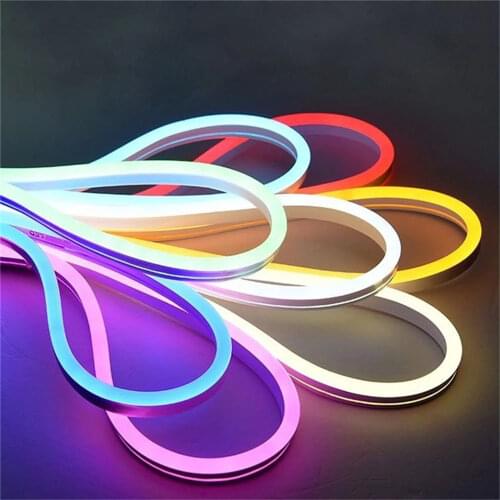 5m Neon Strip Lights with Plug 6mm 12V LED Strip Flexible Rope Tube Waterproof for DIY Christmas Holiday Decoration Light 4m 2m