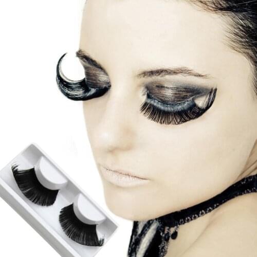 1 Pair Black Feathers False Eyelashes Soft Feathers Exaggerated Lashes Fake Stage Makeup Fashion Catwalk Eyelashes Art T7E1