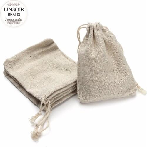 10Pcs/lot 8*10/9*12/10*14/13*17cm Jute Drawstring Pouch Burlap Bags Wedding Birthday Party Gift Bags Jewelry Supplies F2759