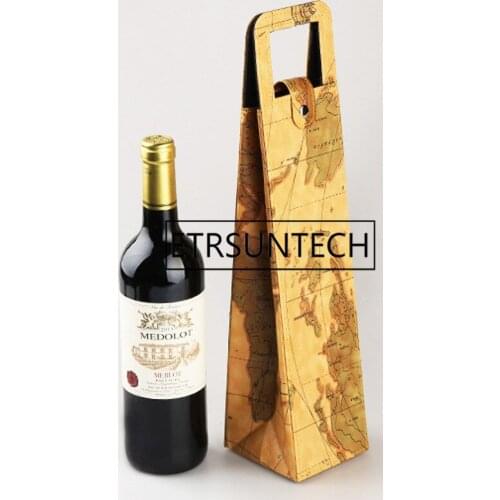 100pcs/lot Luxury Portable PU Leather Wine Bags Red Wine Bottle Packaging Case Gift Storage Boxes With Handle Bar Accessories