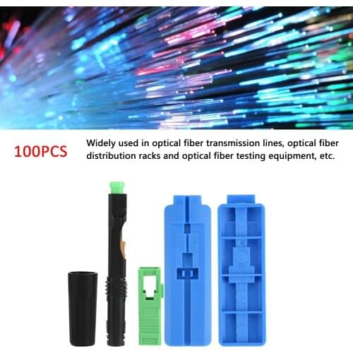 100Pcs/Lot SCAPC SC Fiber Connector Embedded Connecting Adapter Straight Plug Durable Optic Fiber Quick Connector