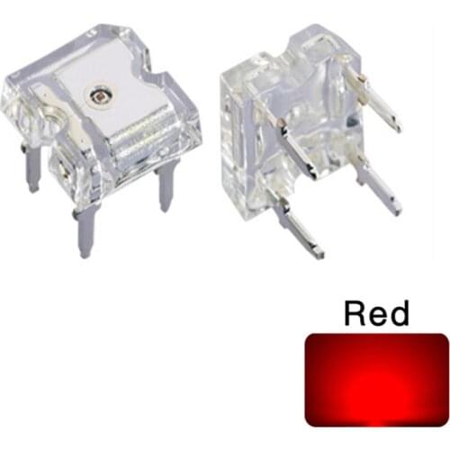 100pcs Flat Top LED Piranha Red Transparent Clear Lens Super Flux Ultra Bright Wide Angle Rectangle Light Lamp