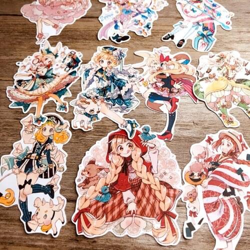 11PCS Anime girl dream hand account sticker refrigerator suitcase skateboard mobile phone stickers
