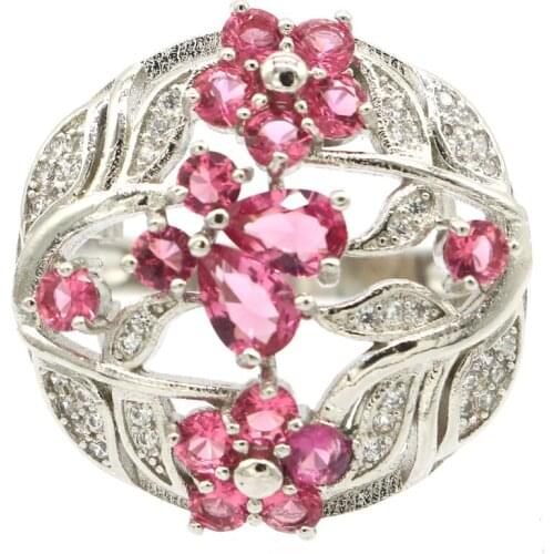 20x8mm Stunning Round Gemstone Created Violet Tanzanite White CZ For Sister Wedding Silver Rings