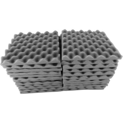 Muslady 24PCS 30 * 30 * 3cm Acoustic Foam Panels Egg Foam Pad Sound Isolation Foam for Home Studio Theater KTV
