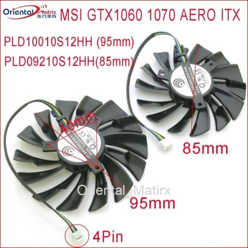 Free Shipping PLD10010S12HH PLD09210S12HH 12V 0.40A 4Pin For MSI GTX1060 GTX1070 AERO ITX Video Graphics Card Cooler Cooling Fan