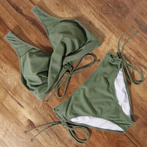 Bikini 2021 High Waist Bikini Push Up Leopard Elastic Sexy Band Swimsuit Biquini With Adjustable Strap Swimwear Women