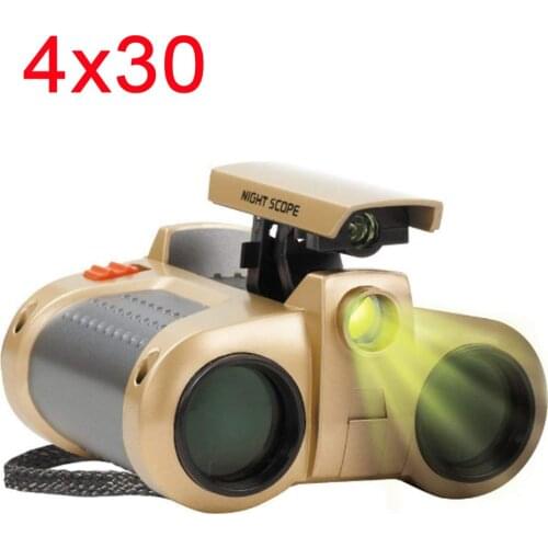 4x30 optical spyglass for birdwatch hunting rifle scope Child powerful binoculars with pop-up light night vision zoom binocular