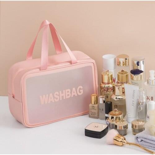 Large Waterproof Transparent PVC Cosmetic Bag Women Make Up Case Travel Zipper Makeup Beauty Wash Organizer Toiletry Storage Kit