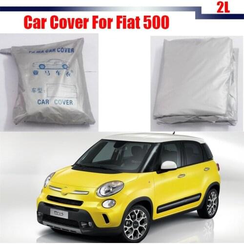 Cawanerl Car Cover Auto Anti UV Rain Snow Sun Resistant Sun Shade Cover Car-Styling For Fiat 500