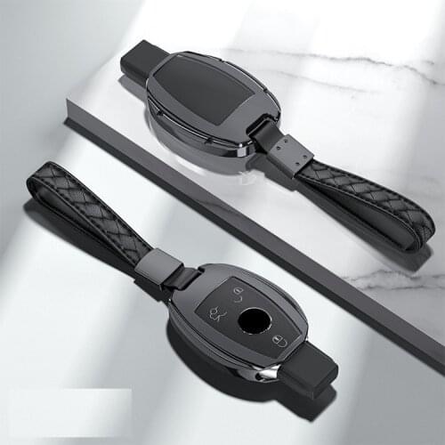 1Pcs Aluminium Alloy+TPU Car key Case key cover For Mercedes Benz W203 W210 W211 W124 W202 W204 AMG Accessories