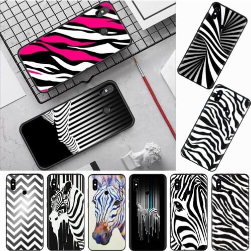 Zebra black and white stripes Phone Case For Xiaomi Redmi mi note max 3 5 6 8 9 10 t S SE lite pro Soft Silicone Shell Cover
