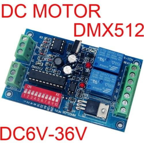 DMX512 Decoder DC6V-36V 1CH Channel DMX Motor controller DMX512 3P DC motor Dimmer 3A Max Motor type M+,M- Not stepper motor