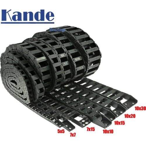 Cable Drag 5x5 7x7 10x10 10x15 10x20 10x30 L1000mm Chain Wire Carrier with End Connectors for CNC 3D Printer Engraving Machine