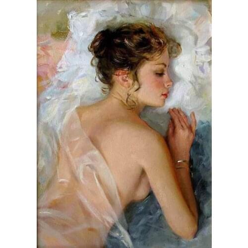 Handmade Oil Painting art Impressionism noblewoman nude girl on canvas 24"x36"