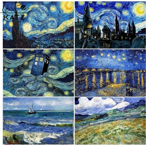 Van Gogh Oil Painting Diamond Painting Landscape Embroidery Crossing Diy Diamond Mosaic Art Gift Cross Stitch Home Decoration