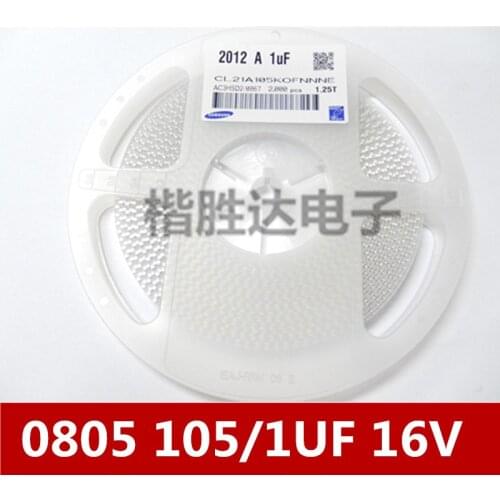 Ceramic capacitor CL21A105KPFNNNE 0805 1uF 10V X5R ±10% CL21A105KOFNNNG CL21A105KOFNNNE CL21A105KOCLNNC 0805 1uF 16V X5R ±10